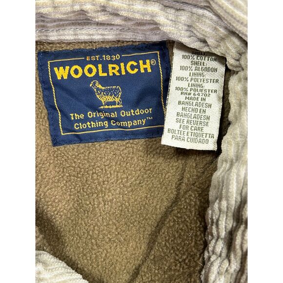 WOOLRICH Men's Medium Corduroy Barn Chore Shacket Fleece Liner Jacket - Picture 2 of 9